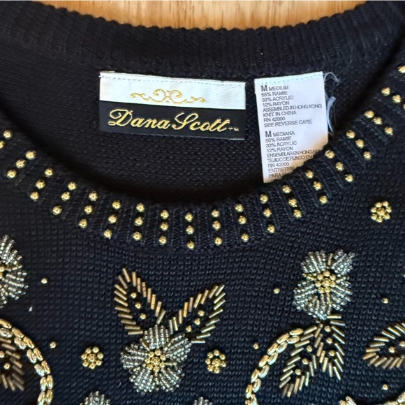 Vintage Dana Scott Beaded Sweater - Picture 2 of 8